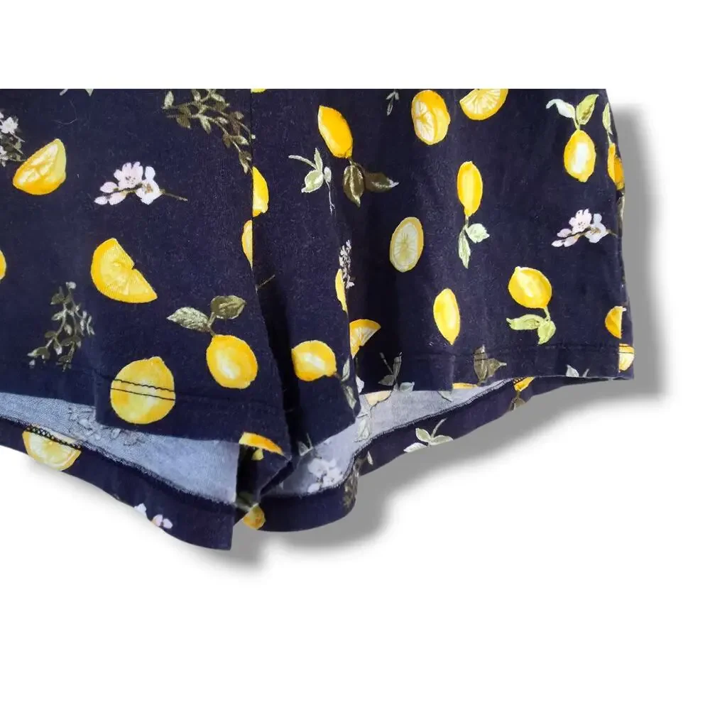 Old Navy Girls 8 Lemon Puff Sleeve Shorts Romper 100% Cotton